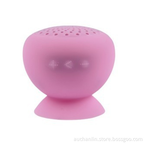 Mini Bluetooth Speaker with Suction Cup Base, Pink Color